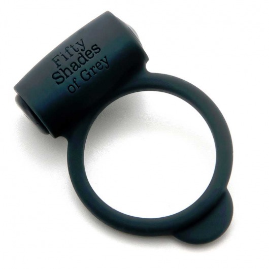 Темно-серое эрекционное кольцо Vibrating Love Ring с вибрацией - Fifty Shades of Grey - в Костроме купить с доставкой