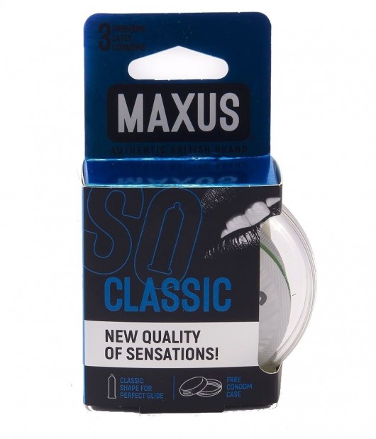 Классические презервативы в пластиковом кейсе MAXUS Classic - 3 шт. - Maxus - купить с доставкой в Костроме
