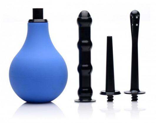 Анальный душ с 3 насадками Premium One-way Valve Anal Douche Set - XR Brands - купить с доставкой в Костроме