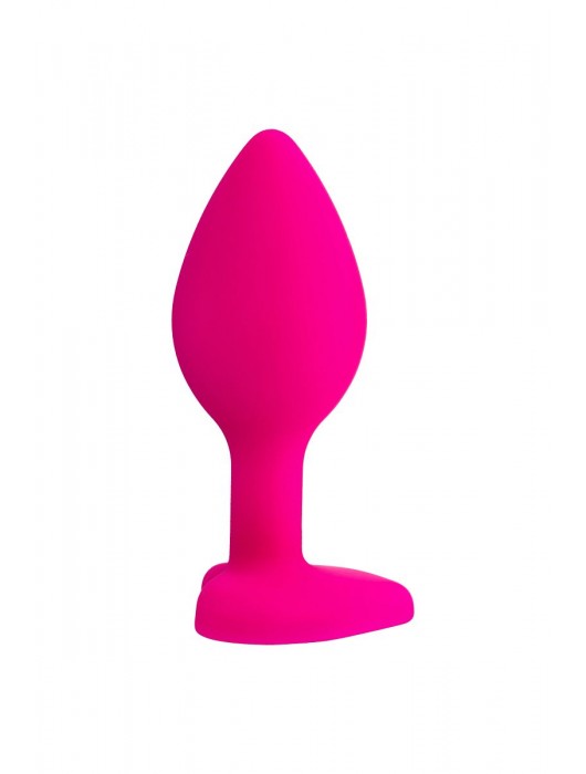 Розовая анальная втулка Diamond Heart с прозрачным кристаллом - 7 см. - ToyFa - купить с доставкой в Костроме