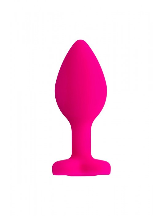 Розовая анальная втулка Diamond Heart с прозрачным кристаллом - 7 см. - ToyFa - купить с доставкой в Костроме