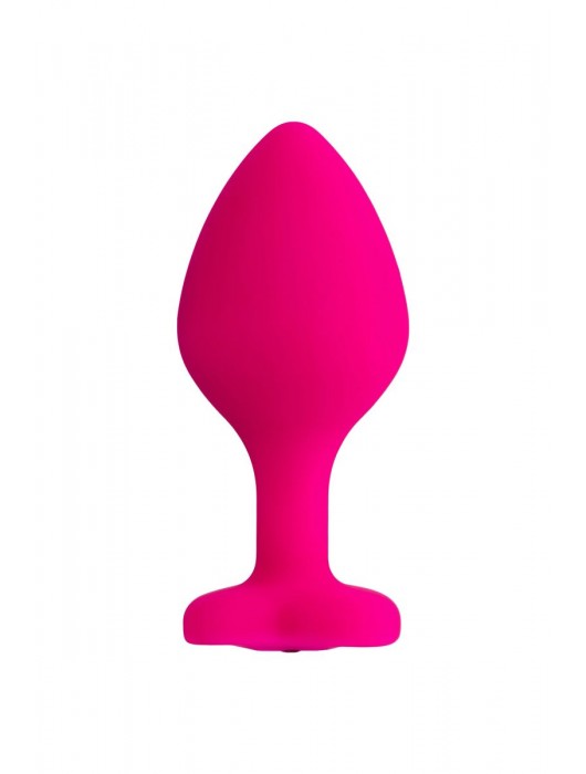 Розовая анальная втулка Diamond Heart с прозрачным кристаллом - 8 см. - ToyFa - купить с доставкой в Костроме