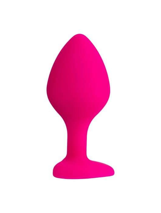 Розовая анальная втулка Diamond Heart с прозрачным кристаллом - 8 см. - ToyFa - купить с доставкой в Костроме