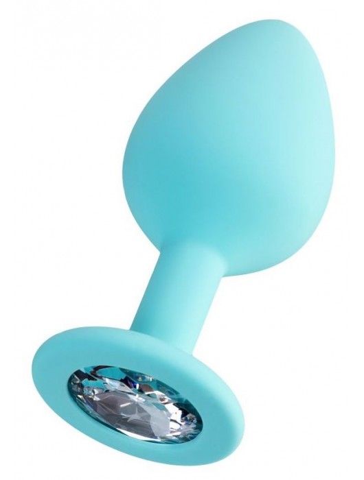 Мятная анальная втулка Brilliant с прозрачным кристаллом - 8 см. - ToyFa - купить с доставкой в Костроме