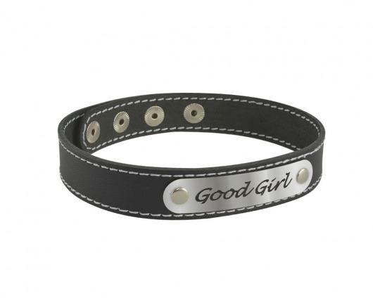 Чокер с белой строчкой Good Girl - Sitabella - купить с доставкой в Костроме