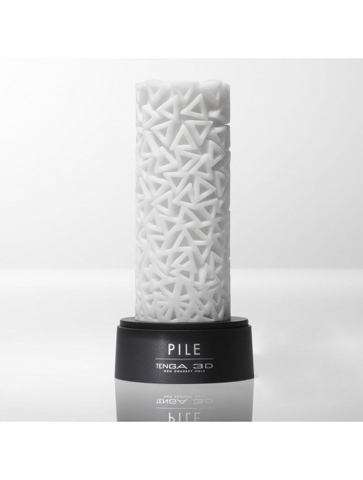 Белый 3D мастурбатор PILE - Tenga - в Костроме купить с доставкой