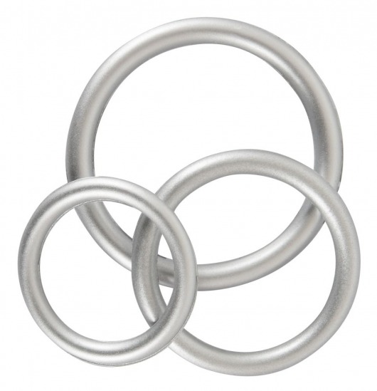 Набор из 3 эрекционных колец под металл Metallic Silicone Cock Ring Set - Orion - в Костроме купить с доставкой