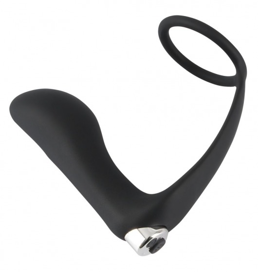 Черное эрекционное кольцо с анальной вибропробкой Vibrating Ring   Plug - Orion - в Костроме купить с доставкой