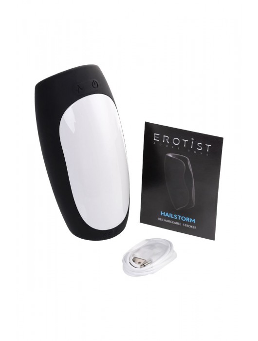Черно-белый перезаряжаемый мастурбатор Erotist Hailstorm - Erotist Adult Toys - в Костроме купить с доставкой