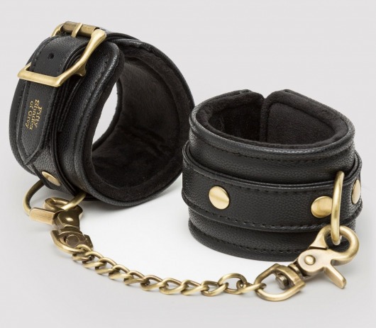 Черные наручники Bound to You Faux Leather Wrist Cuffs - Fifty Shades of Grey - купить с доставкой в Костроме