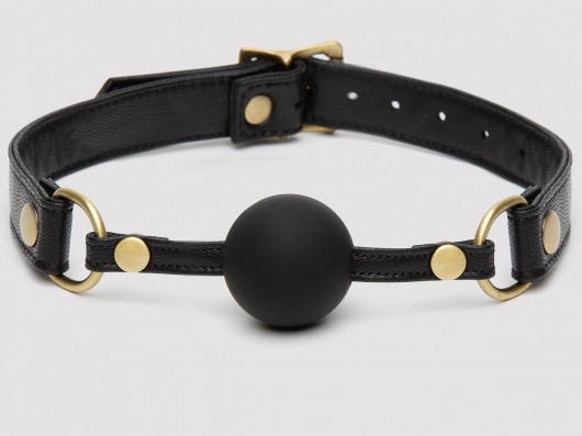 Черный кляп-шар Bound to You Faux Leather Ball Gag - Fifty Shades of Grey - купить с доставкой в Костроме
