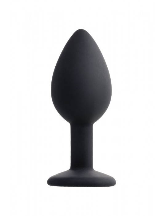 Черная анальная втулка с прозрачным стразом - 7,2 см. - POPO Pleasure - купить с доставкой в Костроме
