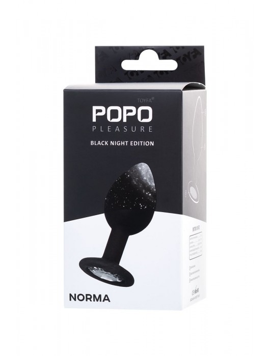 Черная анальная втулка с прозрачным стразом - 7,2 см. - POPO Pleasure - купить с доставкой в Костроме