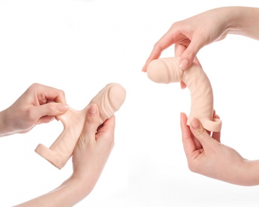 Телесная насадка-удлинитель со вставкой размера S - 16 см. - Sitabella - в Костроме купить с доставкой