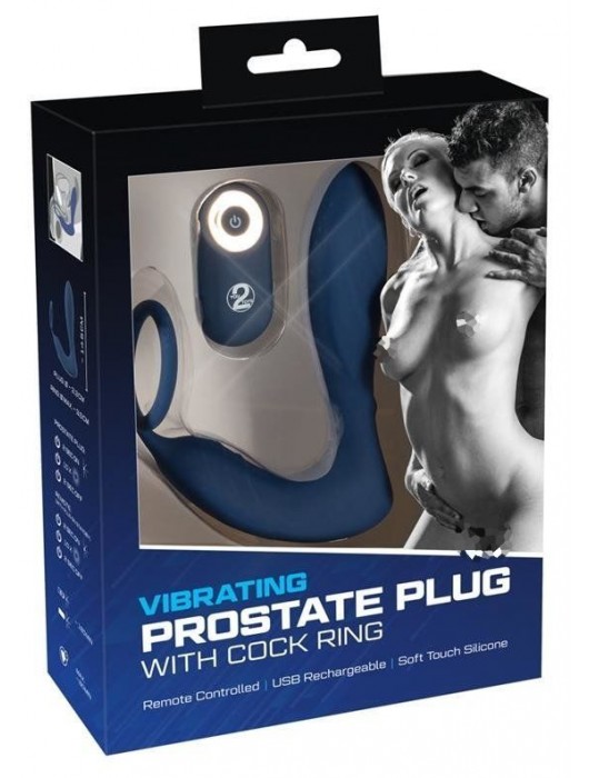 Синий вибростимулятор простаты с кольцом - 14,5 см. - Orion - в Костроме купить с доставкой