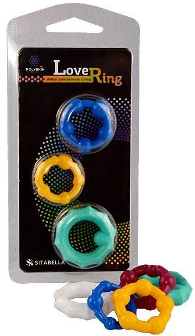 Набор из 3 цветных эрекционных колец Love Ring - Sitabella - в Костроме купить с доставкой