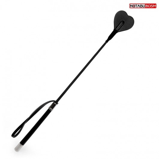 Черный стек с наконечником-сердечком - 54 см. - Notabu - купить с доставкой в Костроме