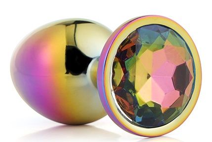 Голографическая анальная втулка с радужным кристаллом - 7,1 см. - Dream Toys - купить с доставкой в Костроме