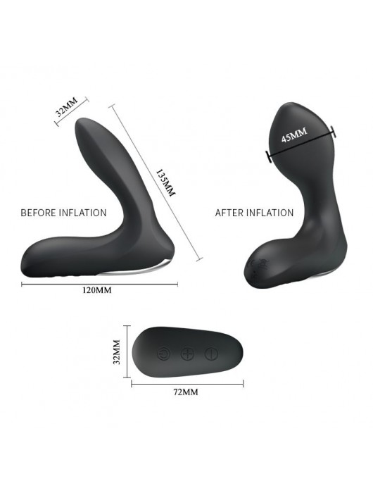 Массажер простаты Nasreddin с функцией расширения и пультом ДУ - 13,5 см. - Baile - в Костроме купить с доставкой