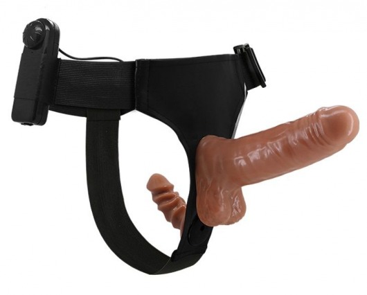 Страпон с вагинальной пробкой и вибрацией Ultra Passionate Harness - 16 см. - Baile - купить с доставкой в Костроме