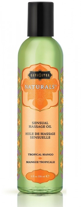 Массажное масло Naturals Tropical Mango с ароматом манго - 236 мл. - Kama Sutra - купить с доставкой в Костроме
