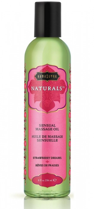 Массажное масло Naturals Strawberry Dreams с ароматом клубники - 236 мл. - Kama Sutra - купить с доставкой в Костроме