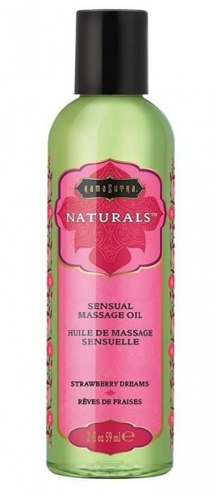 Массажное масло Naturals Strawberry Dreams с ароматом клубники - 59 мл. - Kama Sutra - купить с доставкой в Костроме