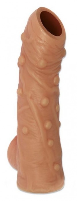 Телесная насадка с пупырышками и открытой головкой Nude Sleeve M - 12 см. - KOKOS - в Костроме купить с доставкой