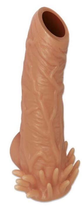 Телесная насадка с усиками и открытой головкой Nude Sleeve M - 12 см. - KOKOS - в Костроме купить с доставкой