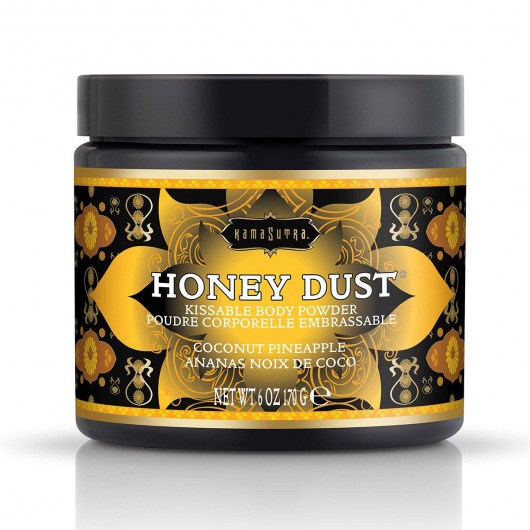 Пудра для тела Honey Dust Body Powder с ароматом кокоса и ананаса - 170 гр. - Kama Sutra - купить с доставкой в Костроме