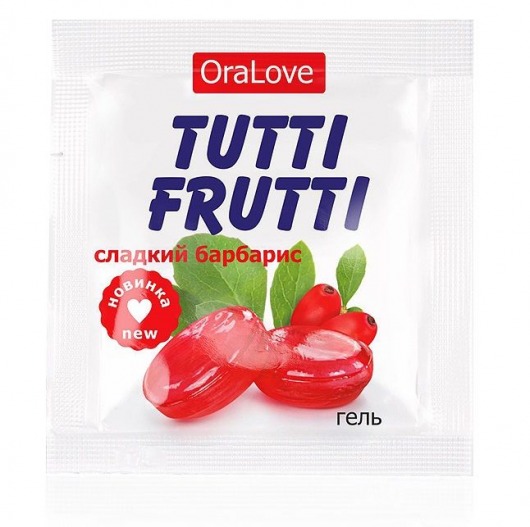 Гель-смазка Tutti-frutti со вкусом барбариса - 4 гр. - Биоритм - купить с доставкой в Костроме