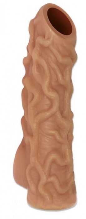 Телесная насадка с венками и открытой головкой Nude Sleeve S - 10 см. - KOKOS - в Костроме купить с доставкой