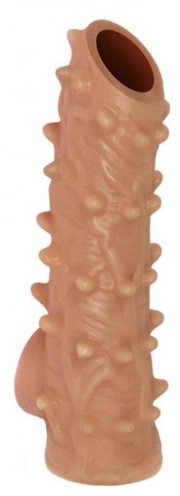 Телесная насадка с шипами и открытой головкой Nude Sleeve S - 10 см. - KOKOS - в Костроме купить с доставкой