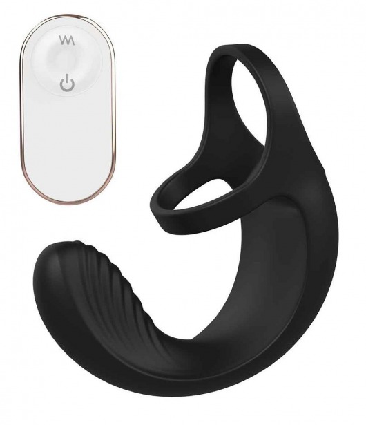 Черный анальный стимулятор с эрекционными кольцами Remote Couple Teaser - Dream Toys - в Костроме купить с доставкой