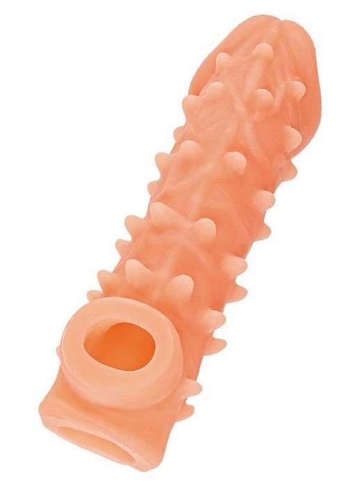Телесная закрытая насадка с пупырышками Cock Sleeve Size L - 17,6 см. - KOKOS - в Костроме купить с доставкой