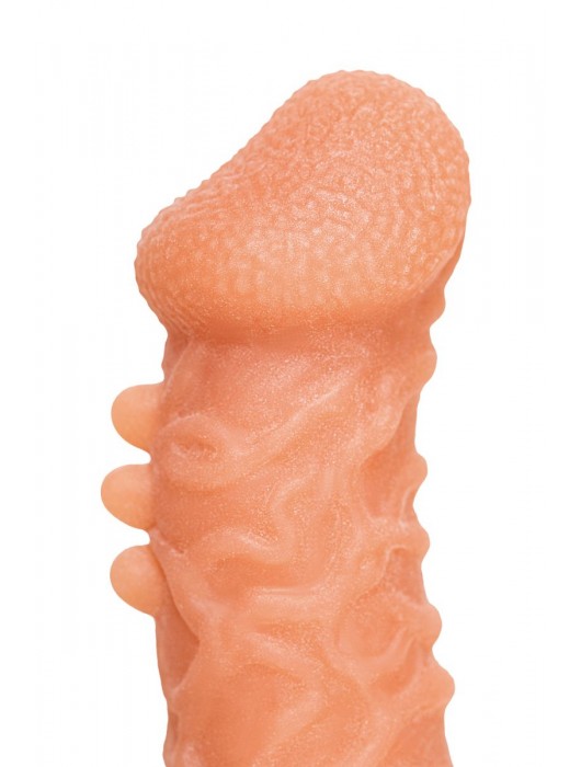 Телесная закрытая насадка с шершавой головкой Cock Sleeve Size S - 13,8 см. - KOKOS - в Костроме купить с доставкой