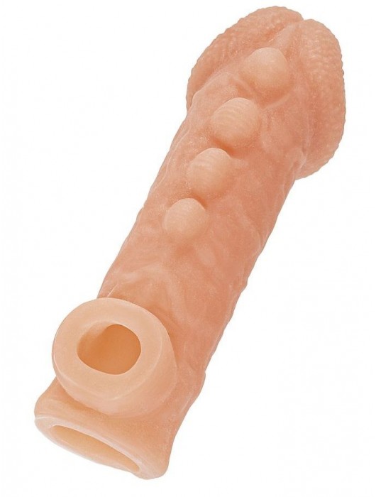 Телесная закрытая насадка с шишечками Cock Sleeve Size S - 13,8 см. - KOKOS - в Костроме купить с доставкой