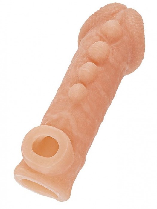 Телесная закрытая насадка с шишечками Cock Sleeve Size L - 17,6 см. - KOKOS - в Костроме купить с доставкой