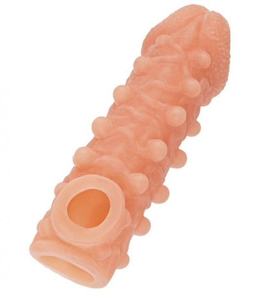 Телесная закрытая насадка с шариками Cock Sleeve Size M - 15,6 см. - KOKOS - в Костроме купить с доставкой
