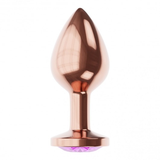 Пробка цвета розового золота с фиолетовым кристаллом Diamond Amethyst Shine S - 7,2 см. - Lola Games - купить с доставкой в Костроме
