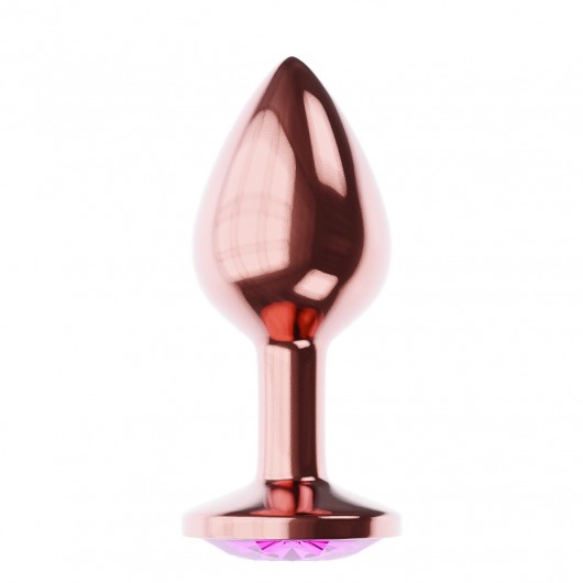 Пробка цвета розового золота с лиловым кристаллом Diamond Quartz Shine L - 8,3 см. - Lola Games - купить с доставкой в Костроме
