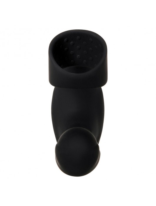 Черный вибромассажер простаты с эрекционным кольцом Strapped   Tapped - Zero Tolerance - в Костроме купить с доставкой