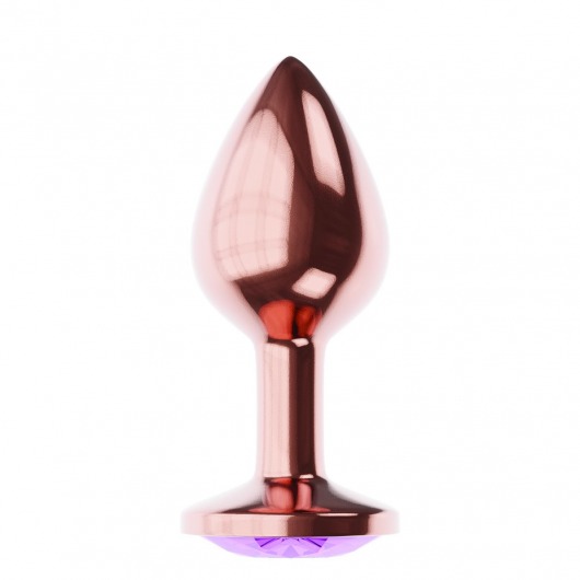Пробка цвета розового золота с фиолетовым кристаллом Diamond Amethyst Shine L - 8,3 см. - Lola Games - купить с доставкой в Костроме
