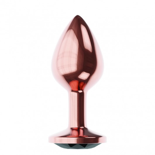 Пробка цвета розового золота с черным кристаллом Diamond Jet Shine L - 8,3 см. - Lola Games - купить с доставкой в Костроме