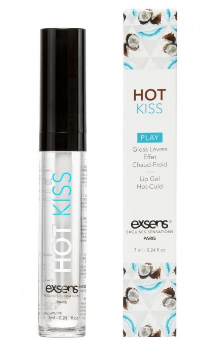 Блеск для губ Hot Kiss Coconut с ароматом кокоса - 7 мл. - Exsens - купить с доставкой в Костроме