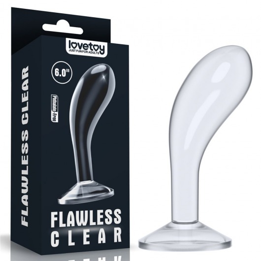 Прозрачный стимулятор простаты Flawless Clear Prostate Plug - 15 см. - Lovetoy - в Костроме купить с доставкой