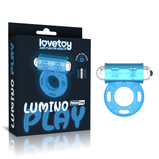 Голубое, светящееся в темноте эрекционное виброкольцо Lumino Play Vibrating Penis Ring - Lovetoy - в Костроме купить с доставкой