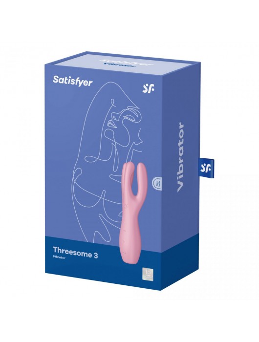 Розовый клиторальный вибромассажер Threesome 3 - Satisfyer