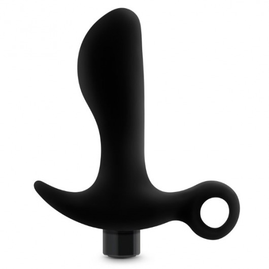 Черный анальный вибратор Silicone Vibrating Prostate Massager 01 - 10,8 см. - Blush Novelties - в Костроме купить с доставкой