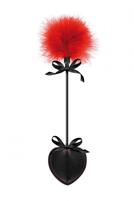 Стек с пуховкой Sweet Caress Feather Whip - 44 см. - Sweet Caress - купить с доставкой в Костроме